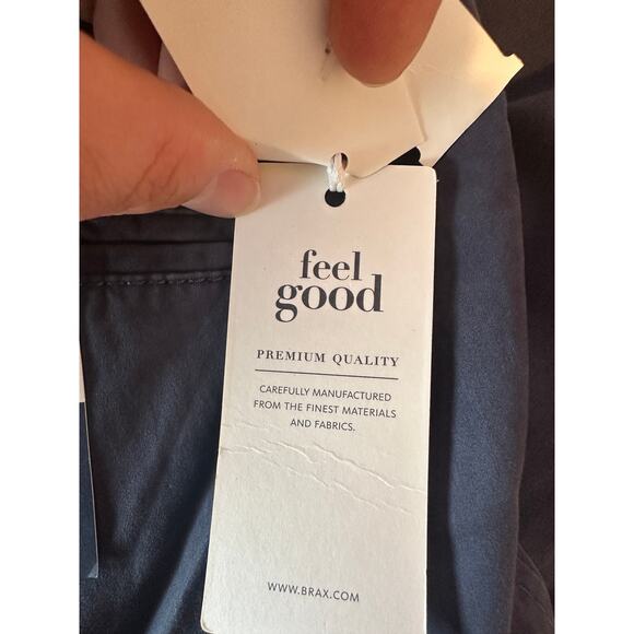 NWT BRAX Men’s Evans Regular Fit Kapok & Pima Luxury Chino Pants Size 38 Navy - Picture 10 of 10